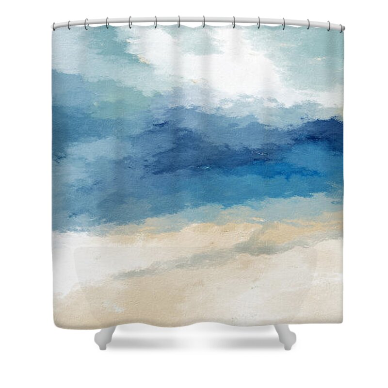 Coastal Shower Curtain featuring the mixed media Soothing Memory- Art by Linda Woods by Linda Woods