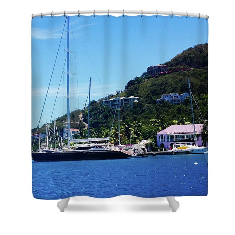 Soper's Hole Shower Curtain featuring the photograph Soper's Hole Marina by Elizabeth M