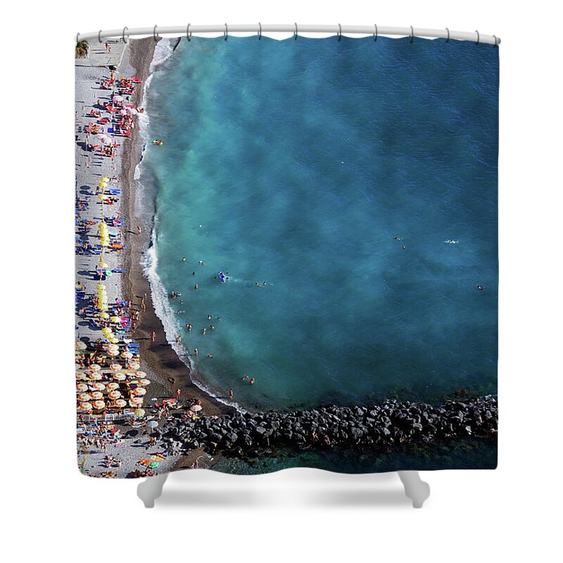 Water's Edge Shower Curtain featuring the photograph Sorrento Beaches by Flory