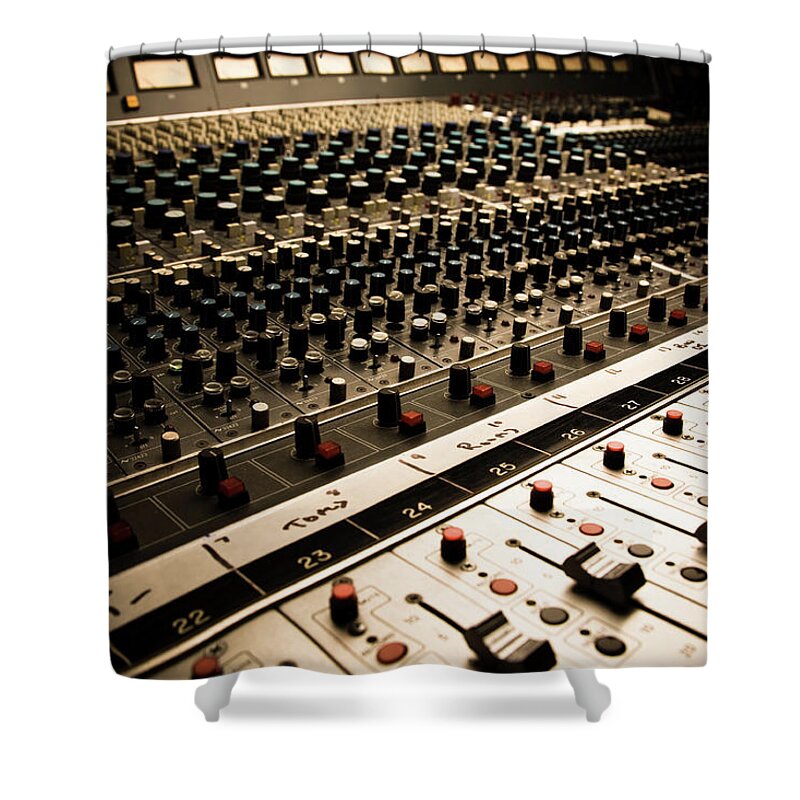 Shadow Shower Curtain featuring the photograph Sound Board In Color by Halbergman