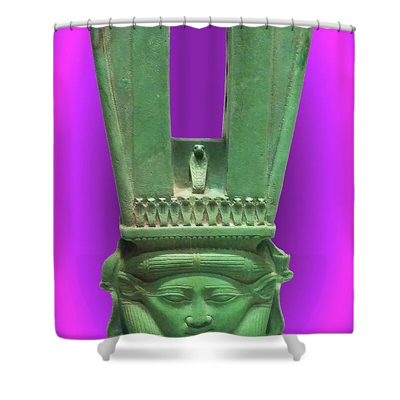 Egyptian Shower Curtain featuring the photograph Sound Machine of the Goddess by Vincent Green