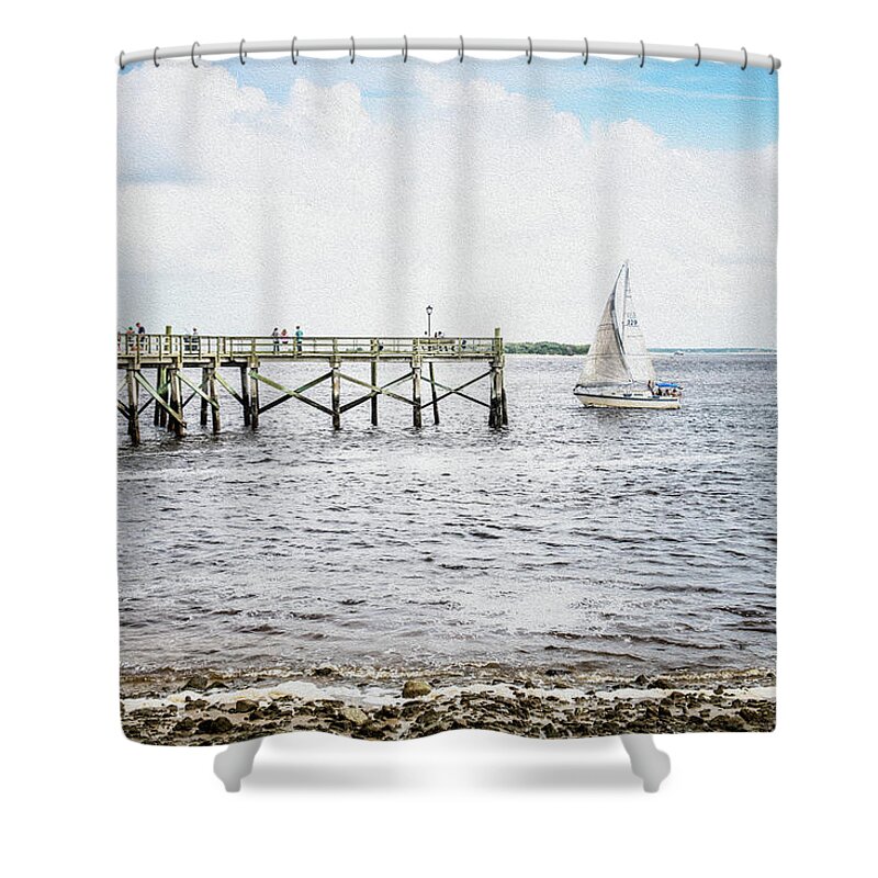 Southport Shower Curtain featuring the photograph Southport, NC... Summer Afternoon by Cynthia Wolfe
