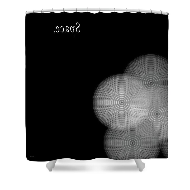 Render Shower Curtain featuring the digital art Space Mirror Fractal Disc by Betsy Knapp