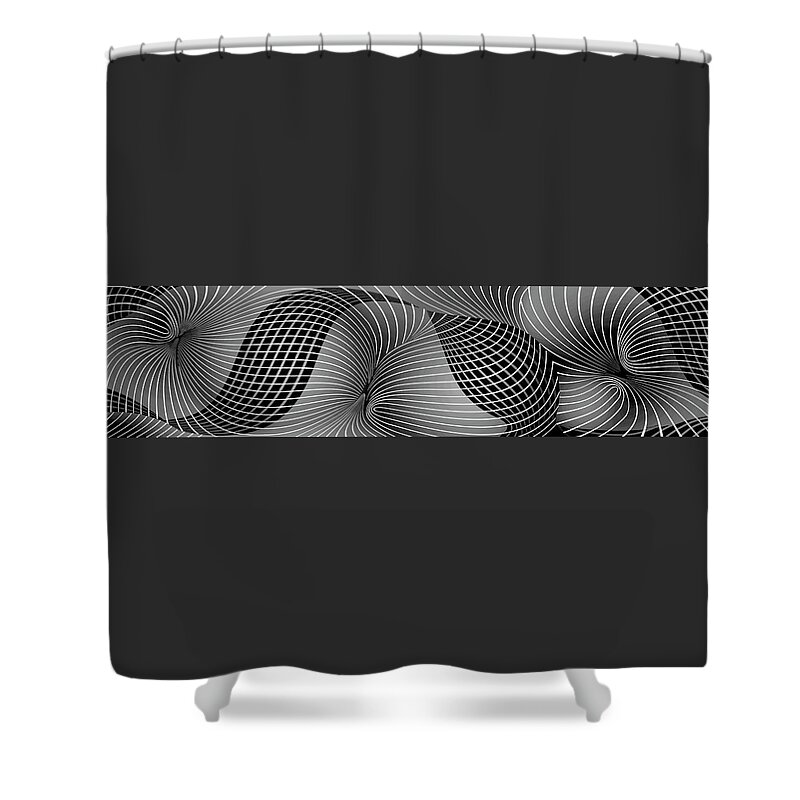 Space-time Shower Curtain featuring the painting Space-time No-1, Black and White by David Arrigoni