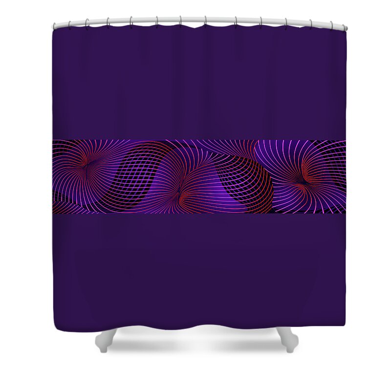  Space-time Shower Curtain featuring the painting Space-time No-1, Blue by David Arrigoni