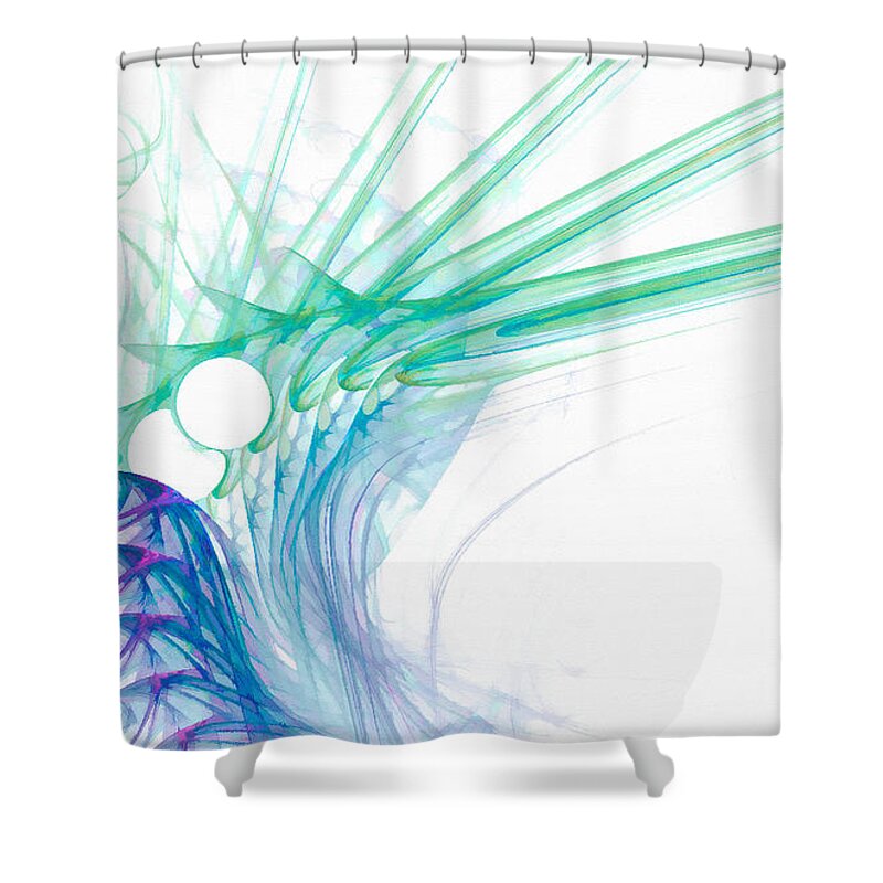 Spearfish Shower Curtain featuring the digital art Spearfish Art Blue by Don Northup