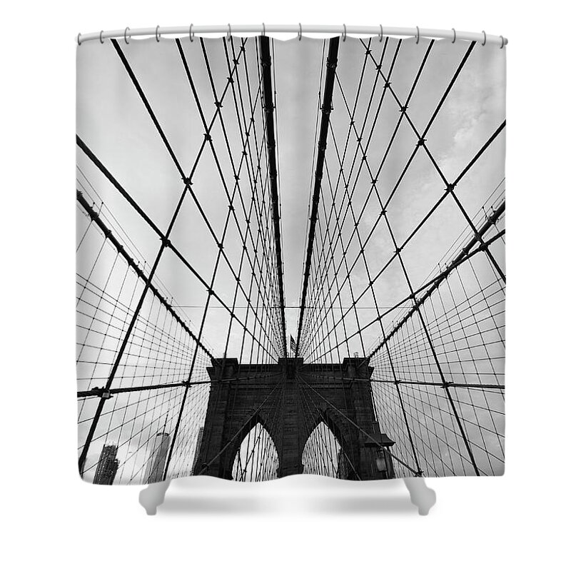 Brooklyn Shower Curtain featuring the photograph Spiderweb by Peter Hull