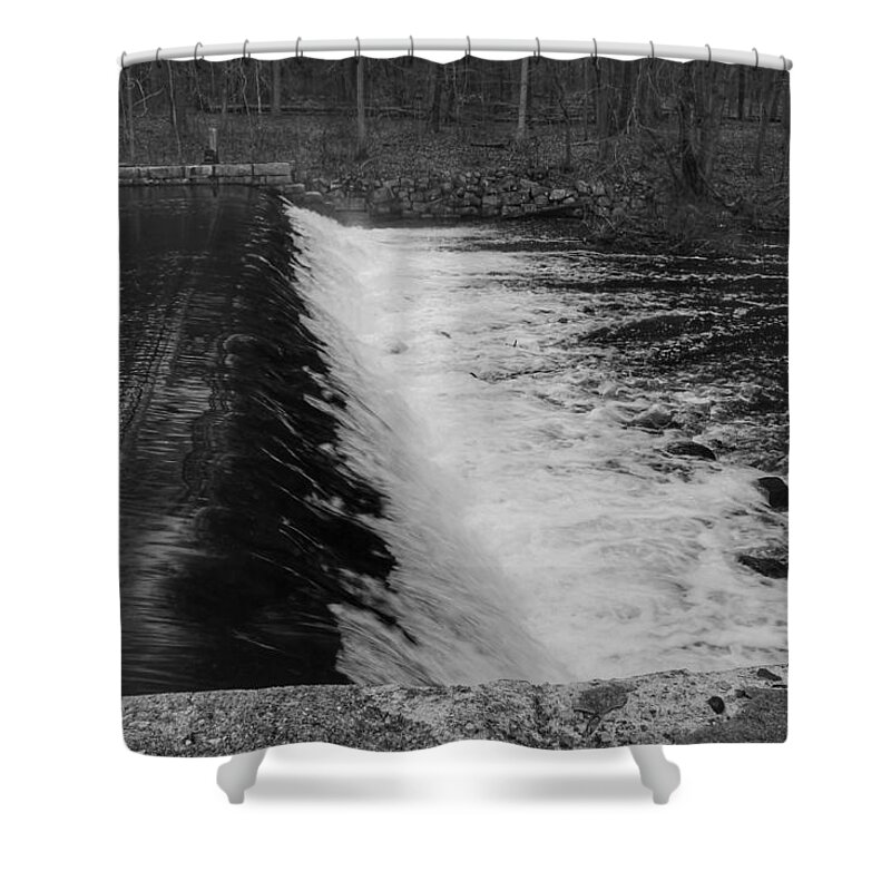 Waterloo Village Shower Curtain featuring the photograph Spillway in Detail - Waterloo Village by Christopher Lotito
