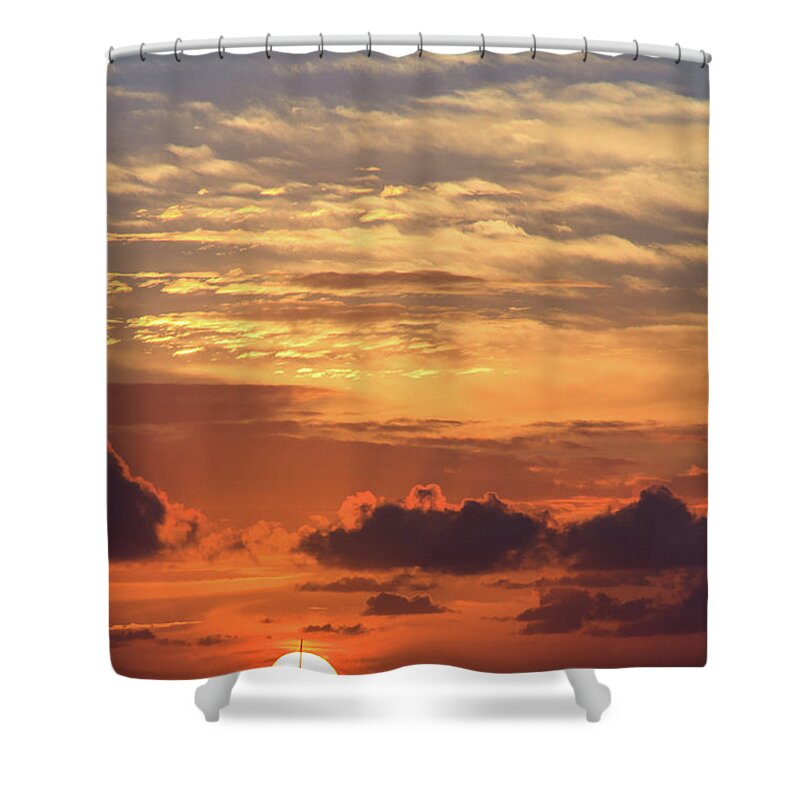 Autumn Shower Curtain featuring the photograph Splitting the Sun by Briand Sanderson