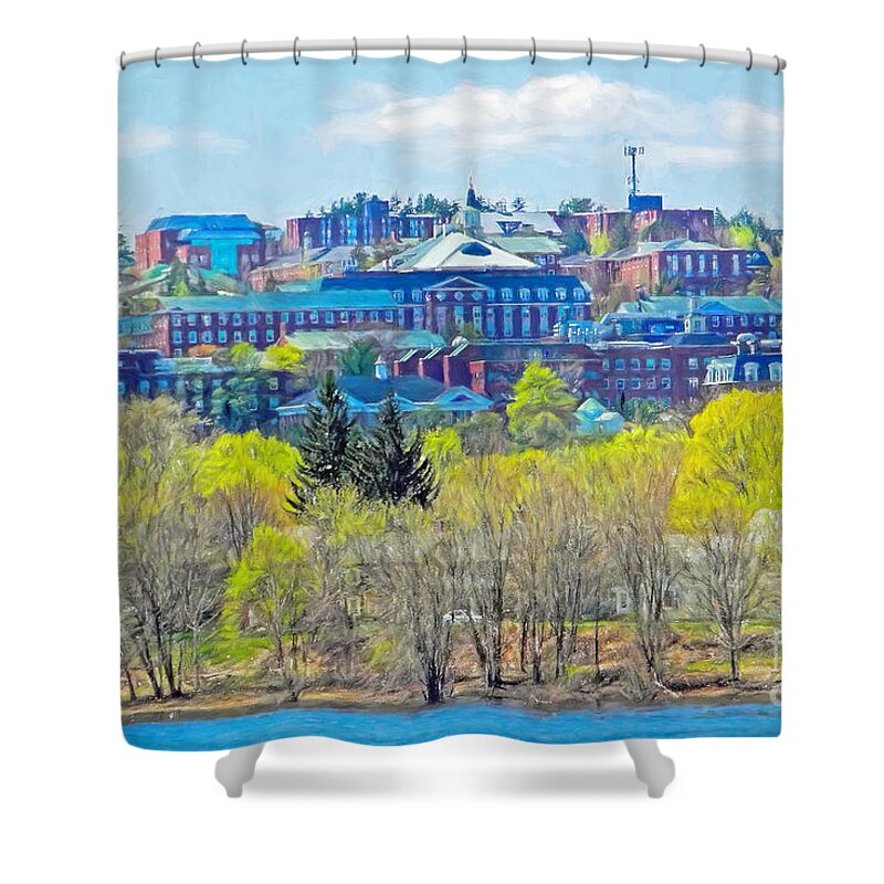 Weeping Willows Shower Curtain featuring the photograph Spring Campus by Carol Randall