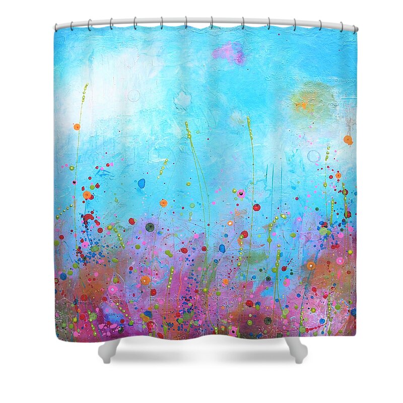 Acrylic Shower Curtain featuring the painting Spring Fling by Brenda O'Quin