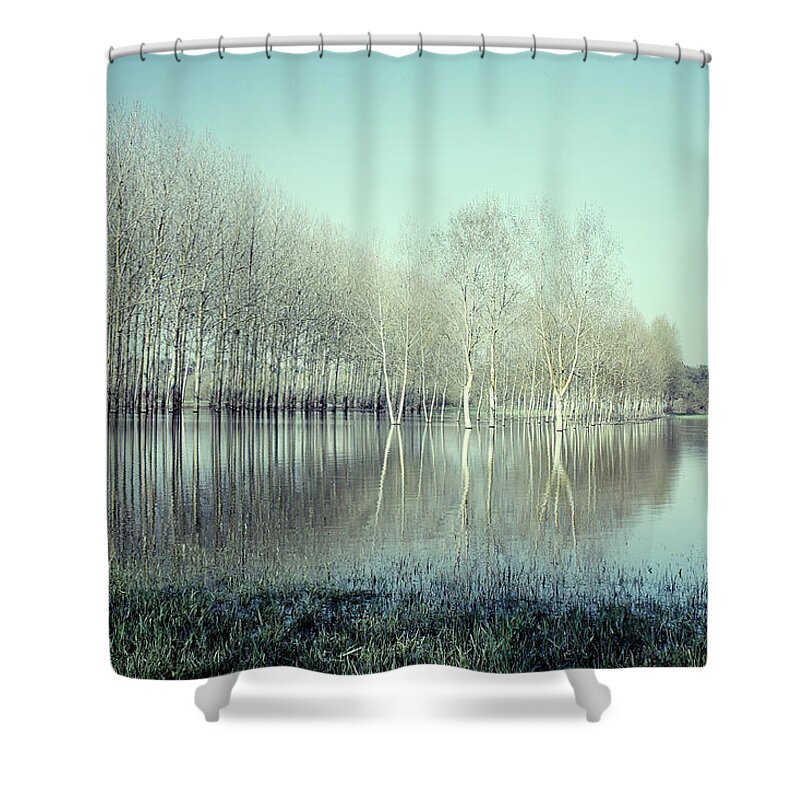 Tranquility Shower Curtain featuring the photograph Spring Flooding by Louise Legresley
