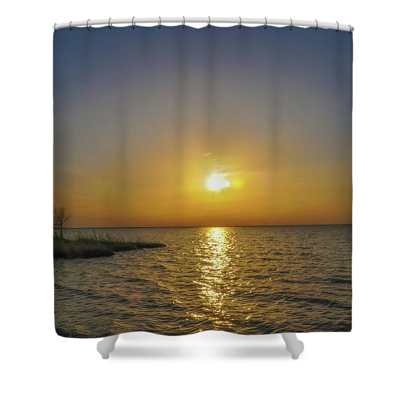 Spring Shower Curtain featuring the photograph Spring Sunrise on the Chesapeake Bay - St Michaels Maryland by Bill Cannon
