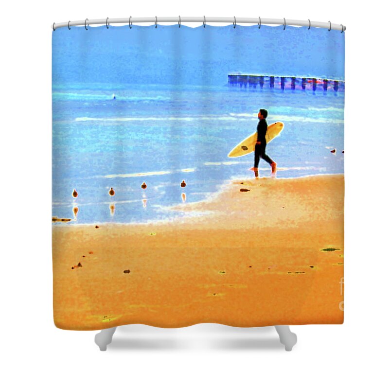 Surfer Shower Curtain featuring the photograph Spring Surfing by Becqi Sherman