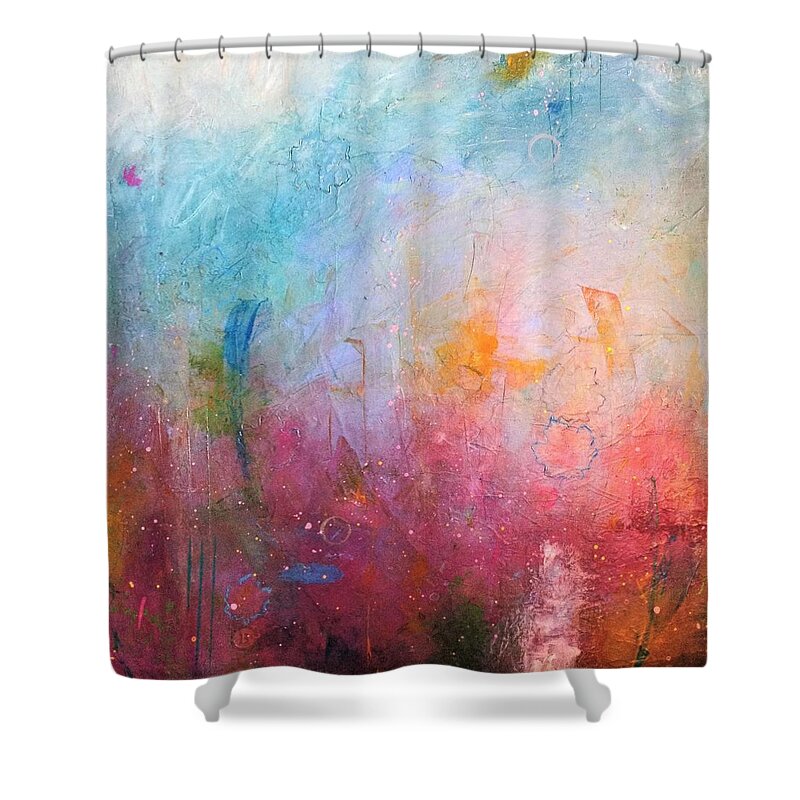 Acrylic Shower Curtain featuring the painting Spring Swing by Brenda O'Quin