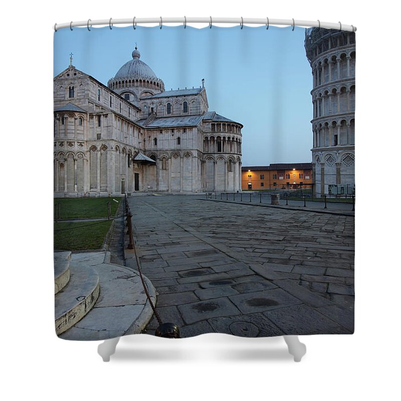 Outdoors Shower Curtain featuring the photograph Square Of Miracles In Pisa by Massimo Pizzotti