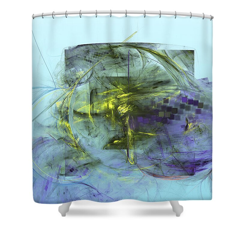 Art Shower Curtain featuring the digital art Square the Circle by Jeff Iverson