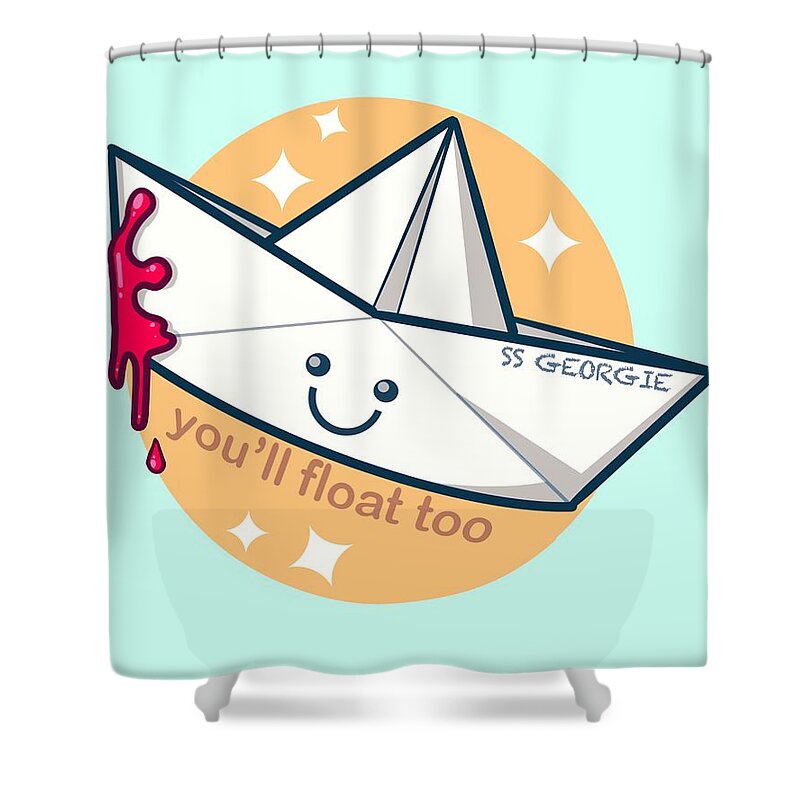 Boat Shower Curtain featuring the drawing SS Georgie by Ludwig Van Bacon