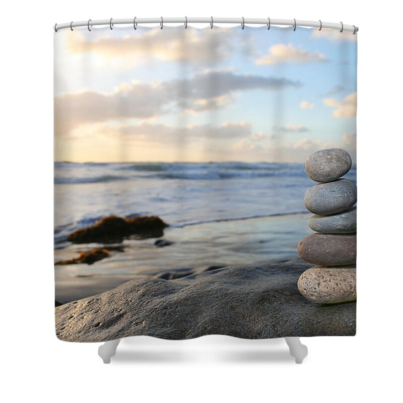 Heap Shower Curtain featuring the photograph Stacked Rocks by Plasticsteak1
