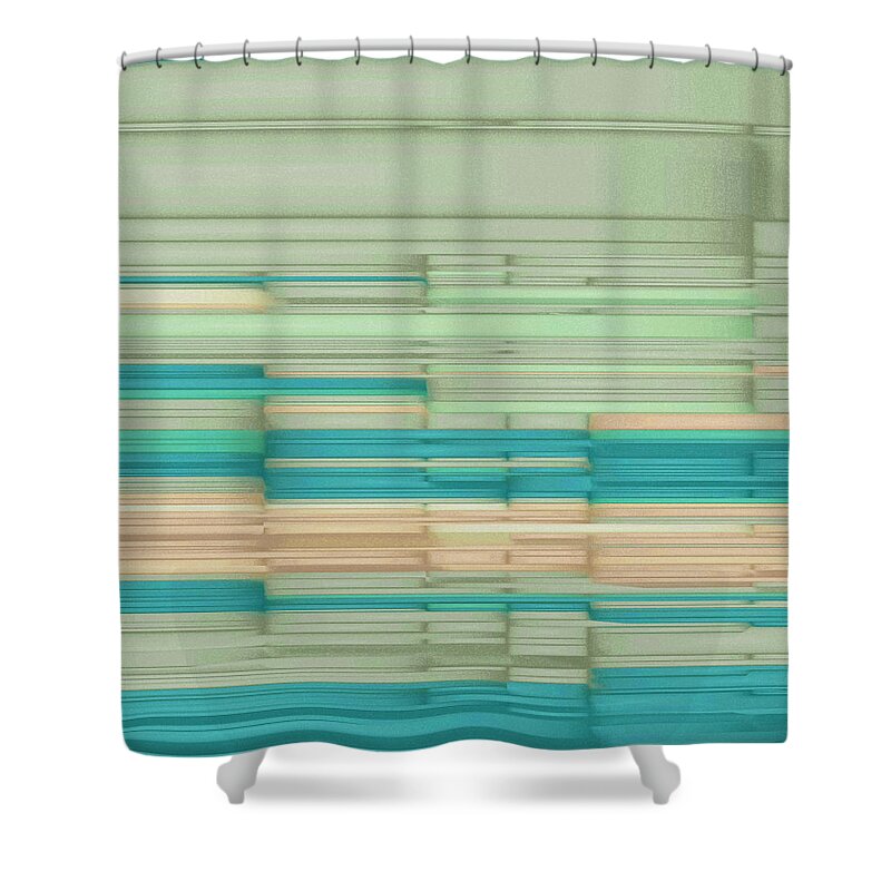 Art Shower Curtain featuring the digital art Stacked Sheets by David Hansen