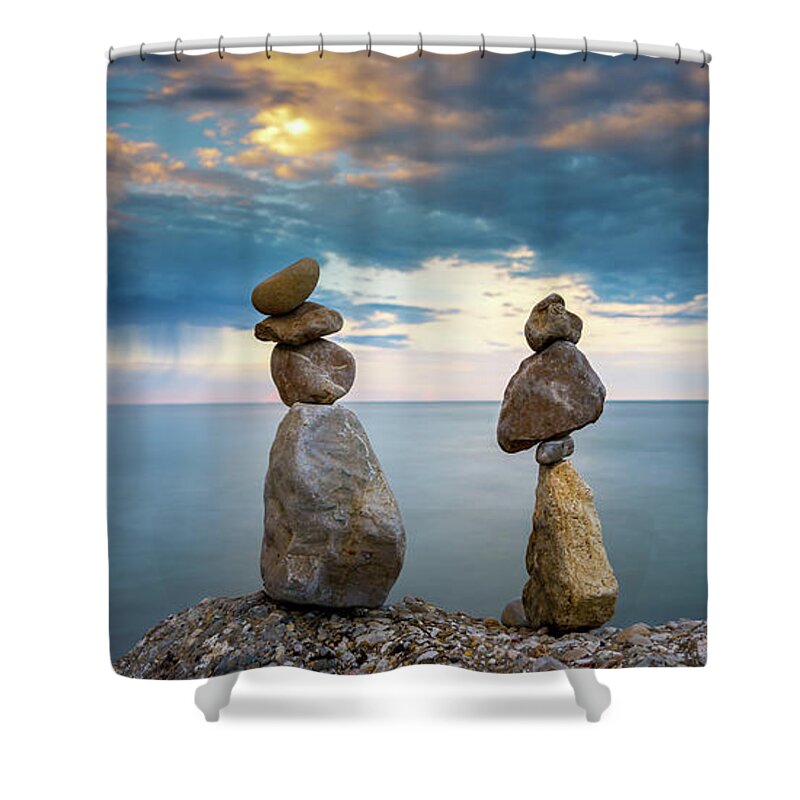 Stones Shower Curtain featuring the photograph Zen by Jenco van Zalk