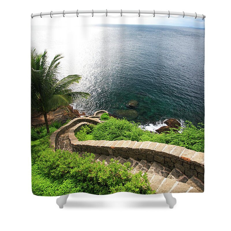 Steps Shower Curtain featuring the photograph Stairs To The Sea - Brazil by Luso