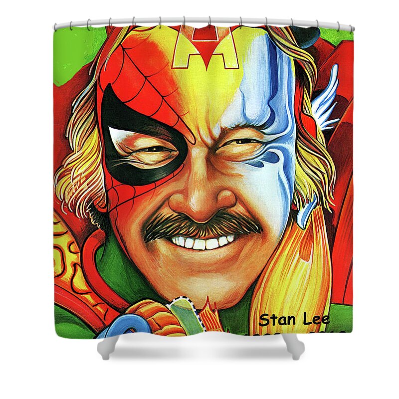 Artwork Shower Curtain featuring the photograph Stan Lee - 1922 - 2018 by Doc Braham