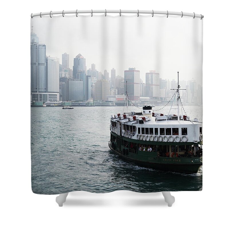 Chinese Culture Shower Curtain featuring the photograph Star Ferry In Victoria Harbour,hong Kong by Gary Yeowell