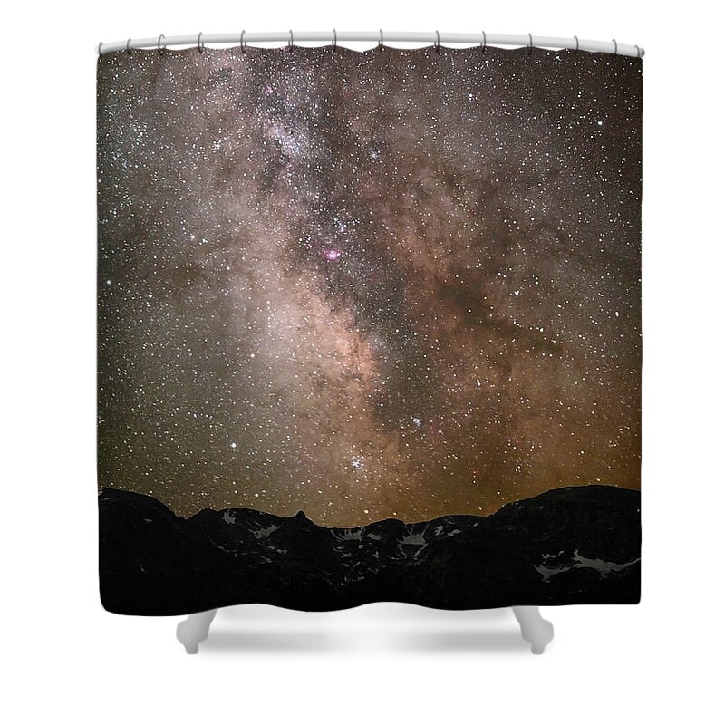 Scenics Shower Curtain featuring the photograph Starlight Over The Rockies by Pat Gaines