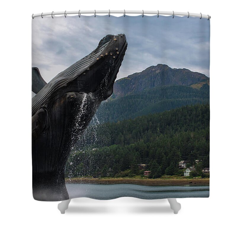 Whale Shower Curtain featuring the photograph Statue 1 by David Kirby