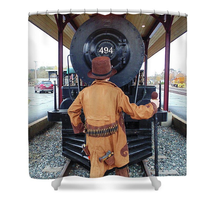 Halloween Shower Curtain featuring the photograph Steampunk Gentleman Costume 6 by Amy E Fraser