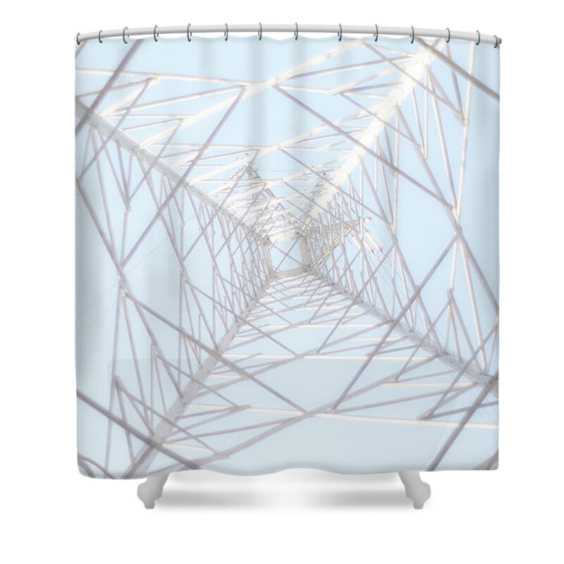 Radial Symmetry Shower Curtain featuring the photograph Steel Tower by Kaneko Ryo