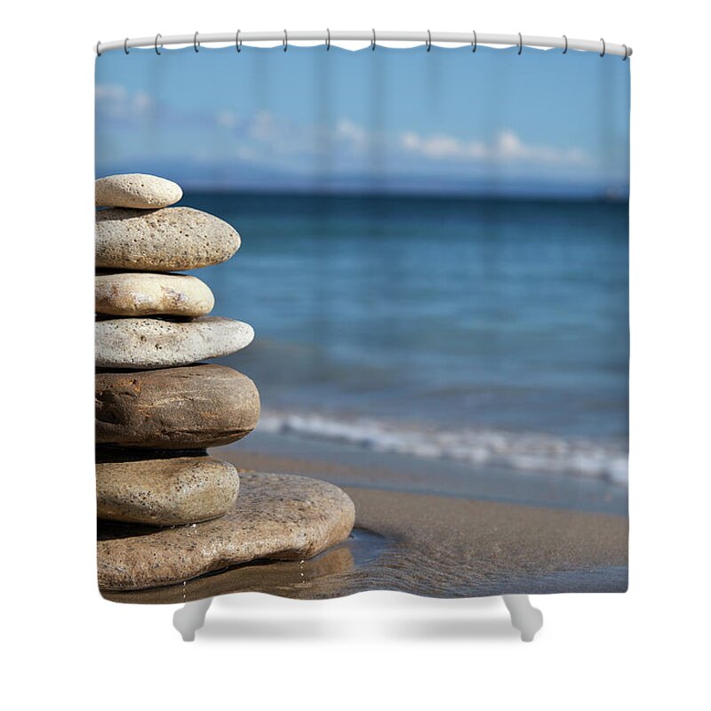 Teamwork Shower Curtain featuring the photograph Stones Balance by Bagi1998