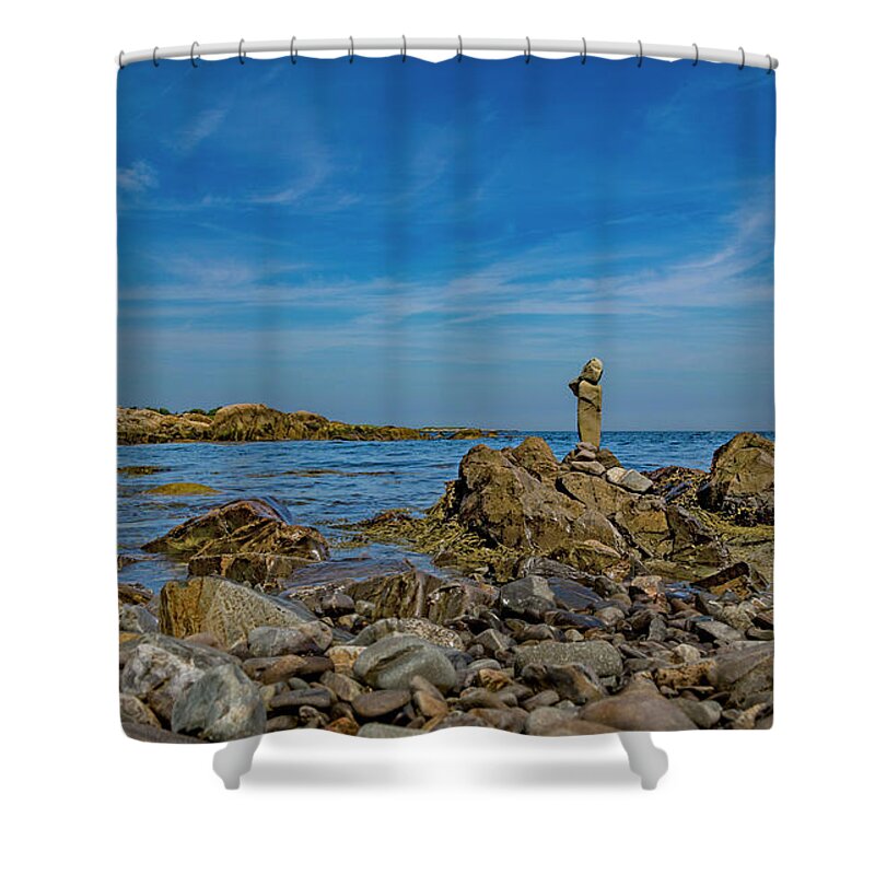 Kennebunkport Shower Curtain featuring the photograph Stones by Betsy Knapp