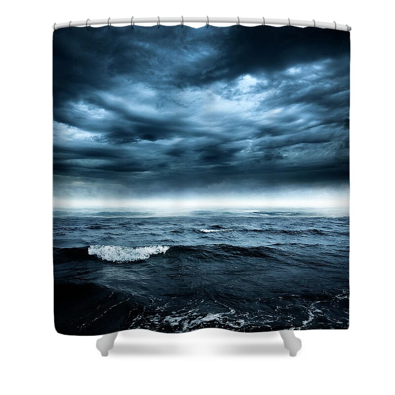 Scenics Shower Curtain featuring the photograph Stormy Ocean by Aaron Foster