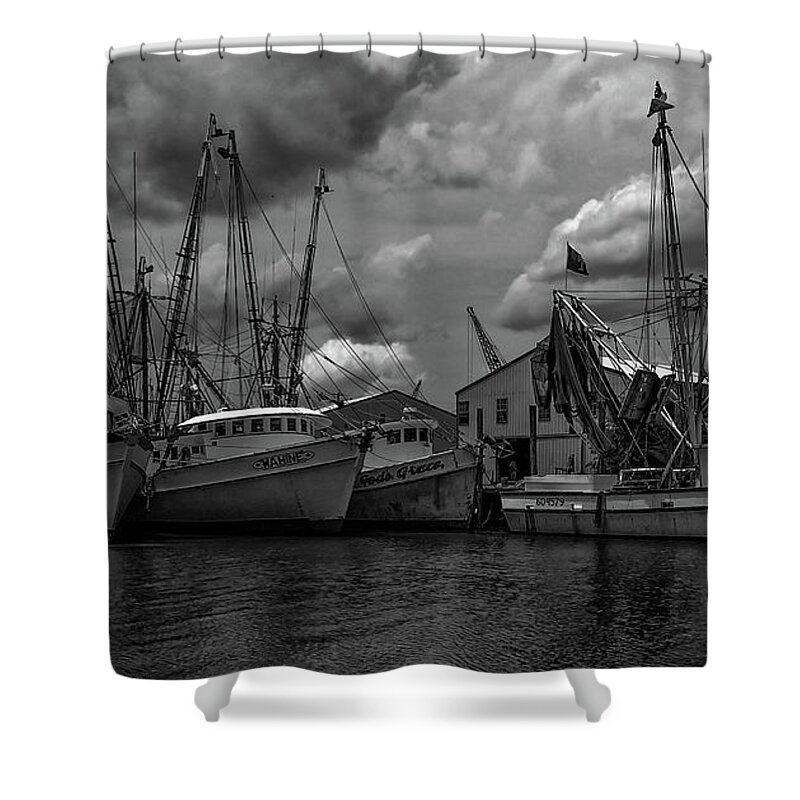 Shrimp Boat Shower Curtain featuring the photograph Stormy Shrimp Forcast by Dale Powell