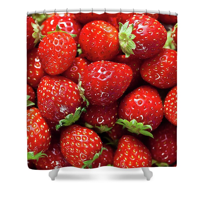 Large Group Of Objects Shower Curtain featuring the photograph Strawberry by Huayang