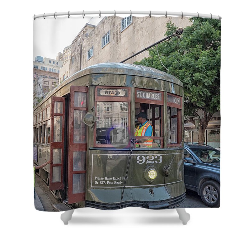 Streetcar Shower Curtain featuring the photograph Streetcar in New Orleans by Patricia Hofmeester