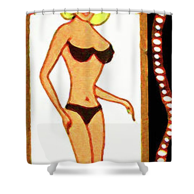 Wingsdomain Shower Curtain featuring the photograph Strip Club Carol Doda Condor Broadway San Francisco 20190128 by Wingsdomain Art and Photography