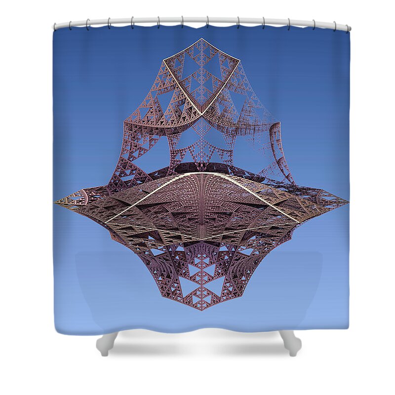 Lattice Shower Curtain featuring the digital art Structure Again by Bernie Sirelson