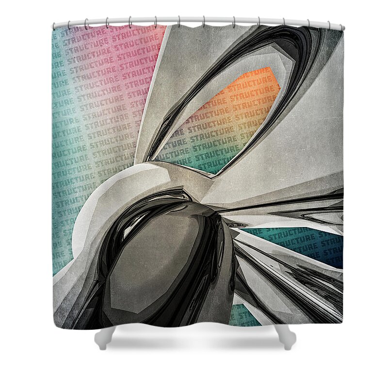 Abstract Shower Curtain featuring the digital art Structure by Phil Perkins