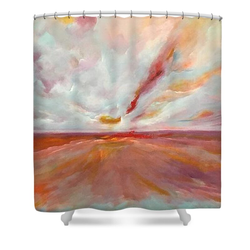 Abstract Shower Curtain featuring the painting Stupendous by Soraya Silvestri