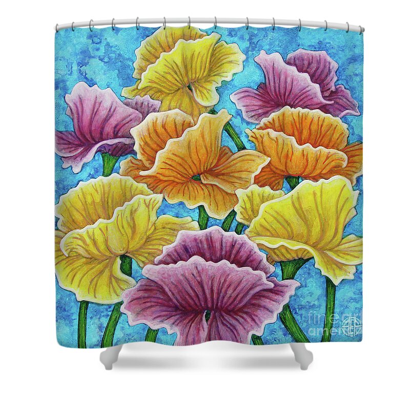 Poppy Shower Curtain featuring the painting Summer Afternoon by Amy E Fraser