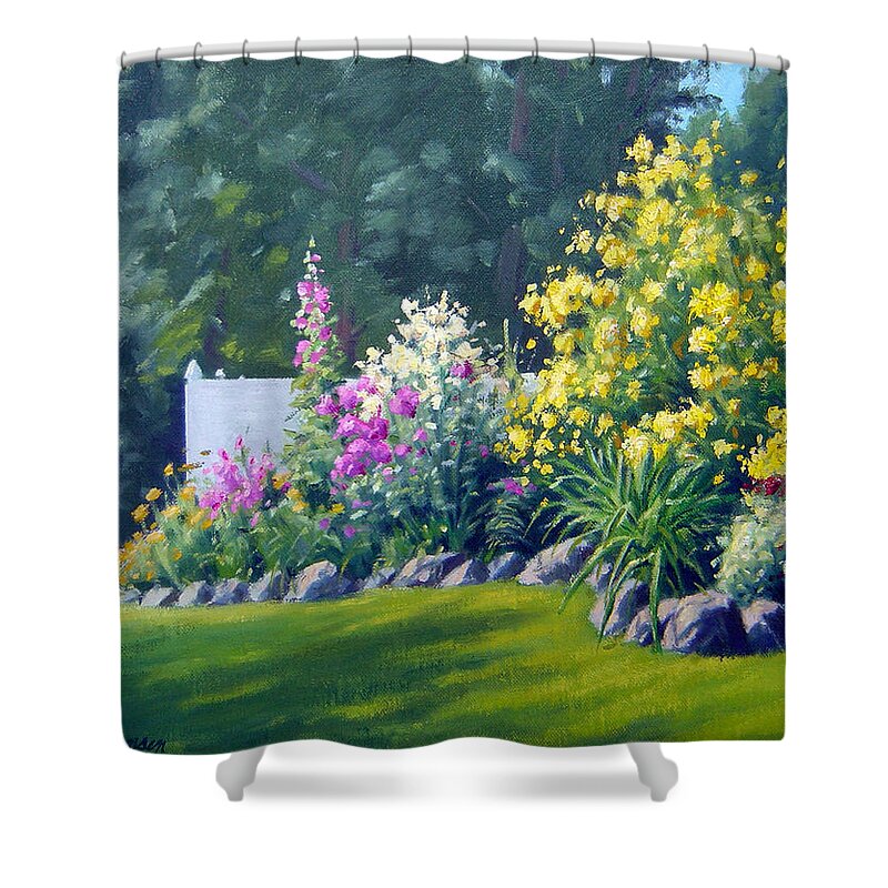Landscape Shower Curtain featuring the painting Summer Bouquet by Rick Hansen