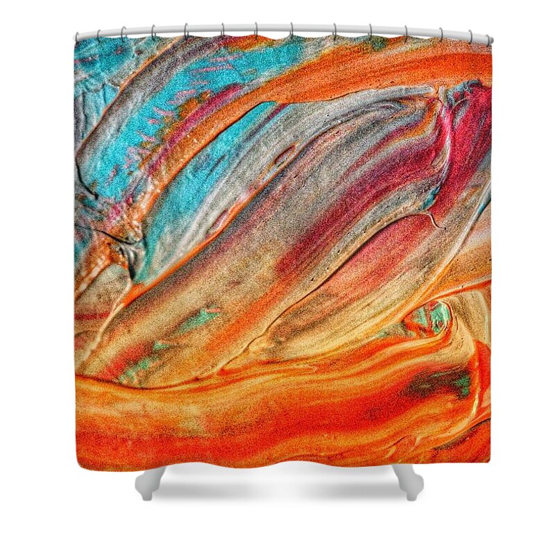 Acrylics Painting Shower Curtain featuring the painting Summer Sunset by Bonnie Bruno