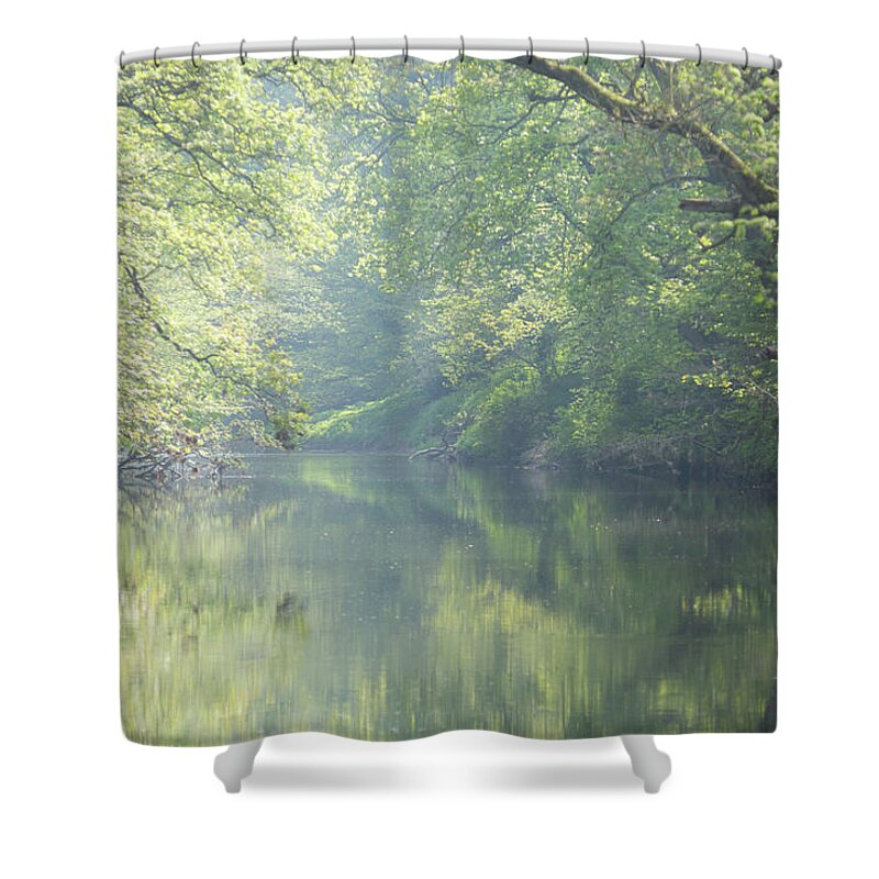 Landscape Shower Curtain featuring the photograph Summer time river and trees - landscape by Anita Nicholson