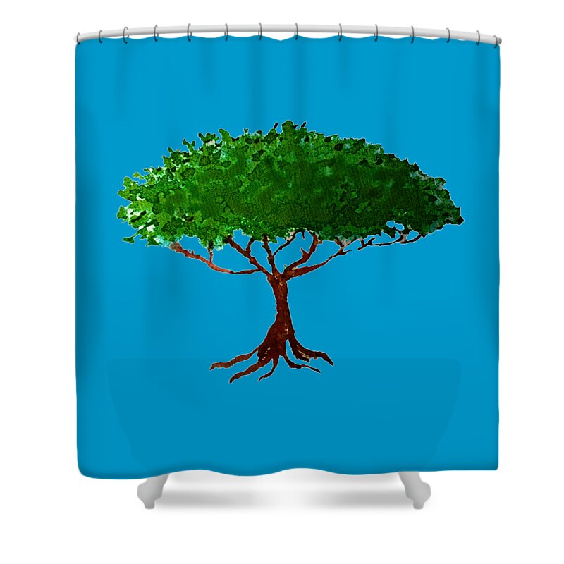 Summer Shower Curtain featuring the painting Summer Tree Watercolor with Transparent Background by Delynn Addams