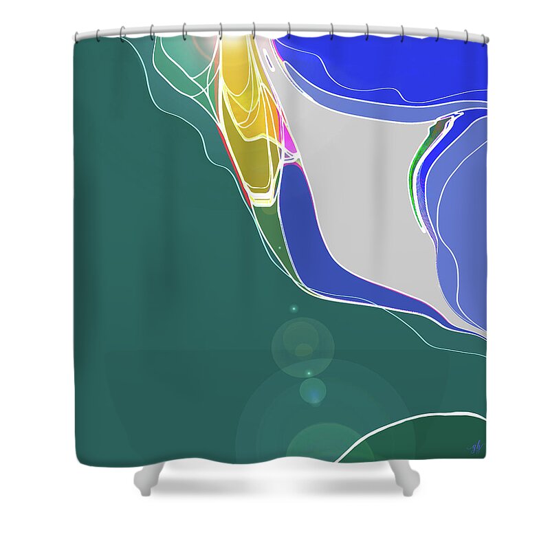 Abstract Shower Curtain featuring the digital art Summer's End by Gina Harrison