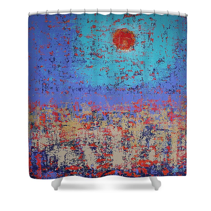 Tidepool Shower Curtain featuring the painting Summertide original painting by Sol Luckman
