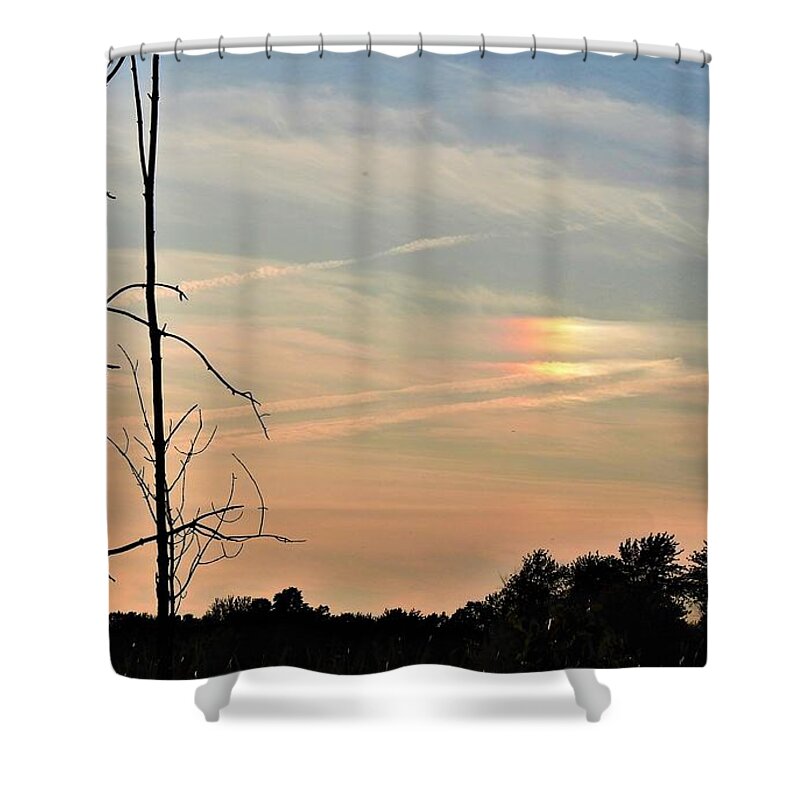 Evening Sky Shower Curtain featuring the photograph Sun Dog by Betty-Anne McDonald